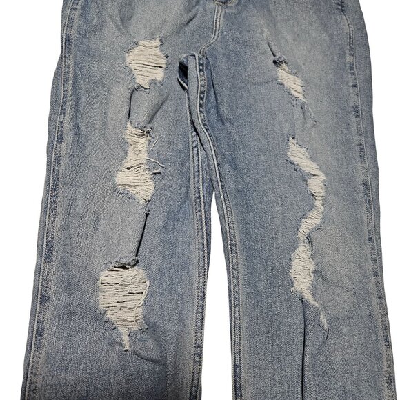 Hollister Curvy High Rise Mom Jeans Womens Size 9 Light Wash Distressed Denim - Picture 4 of 6